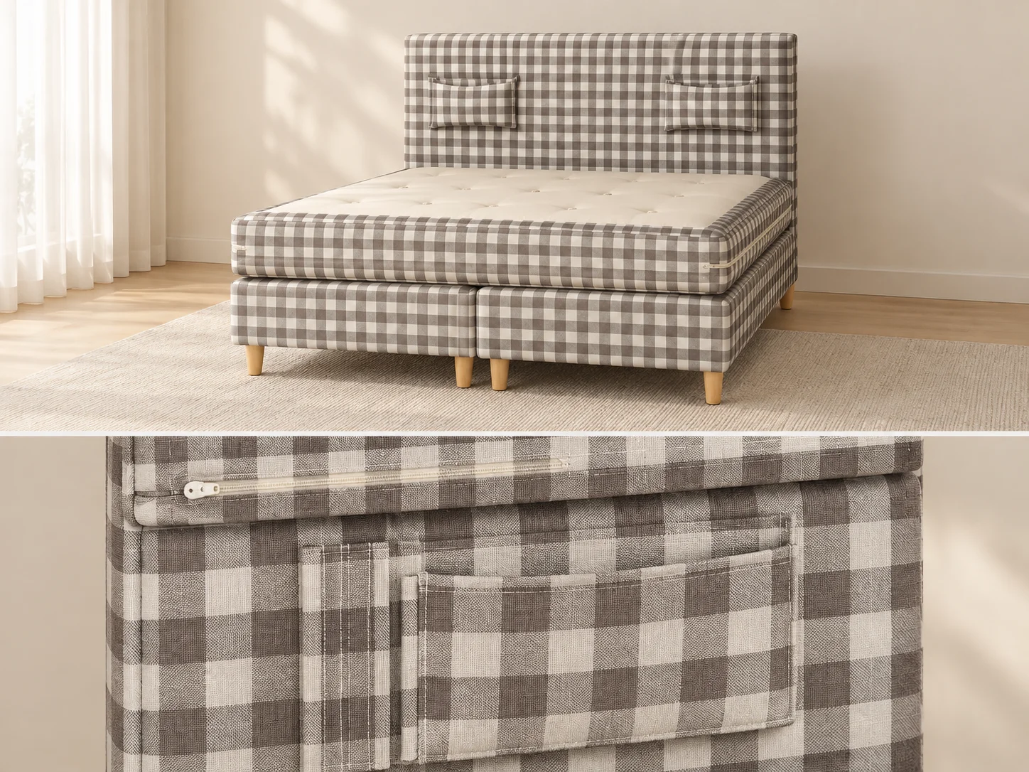 Boxspringbett Natur Karo Design 27