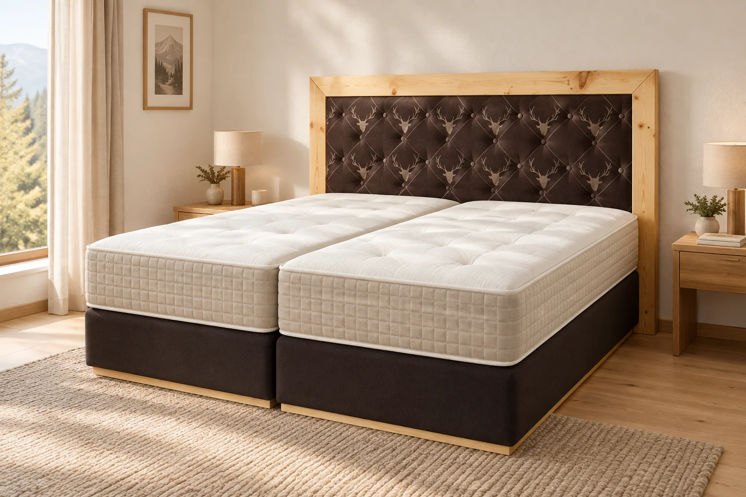 Boxspringbett Zirbe & Loden 74