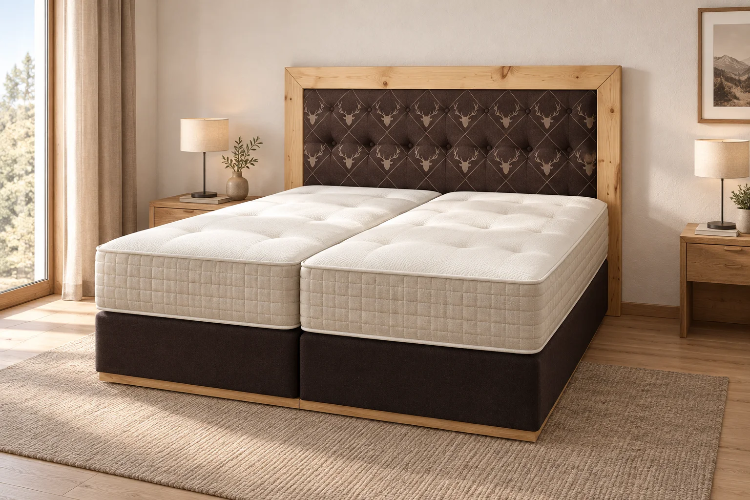 Boxspringbett Zirbe & Loden 74