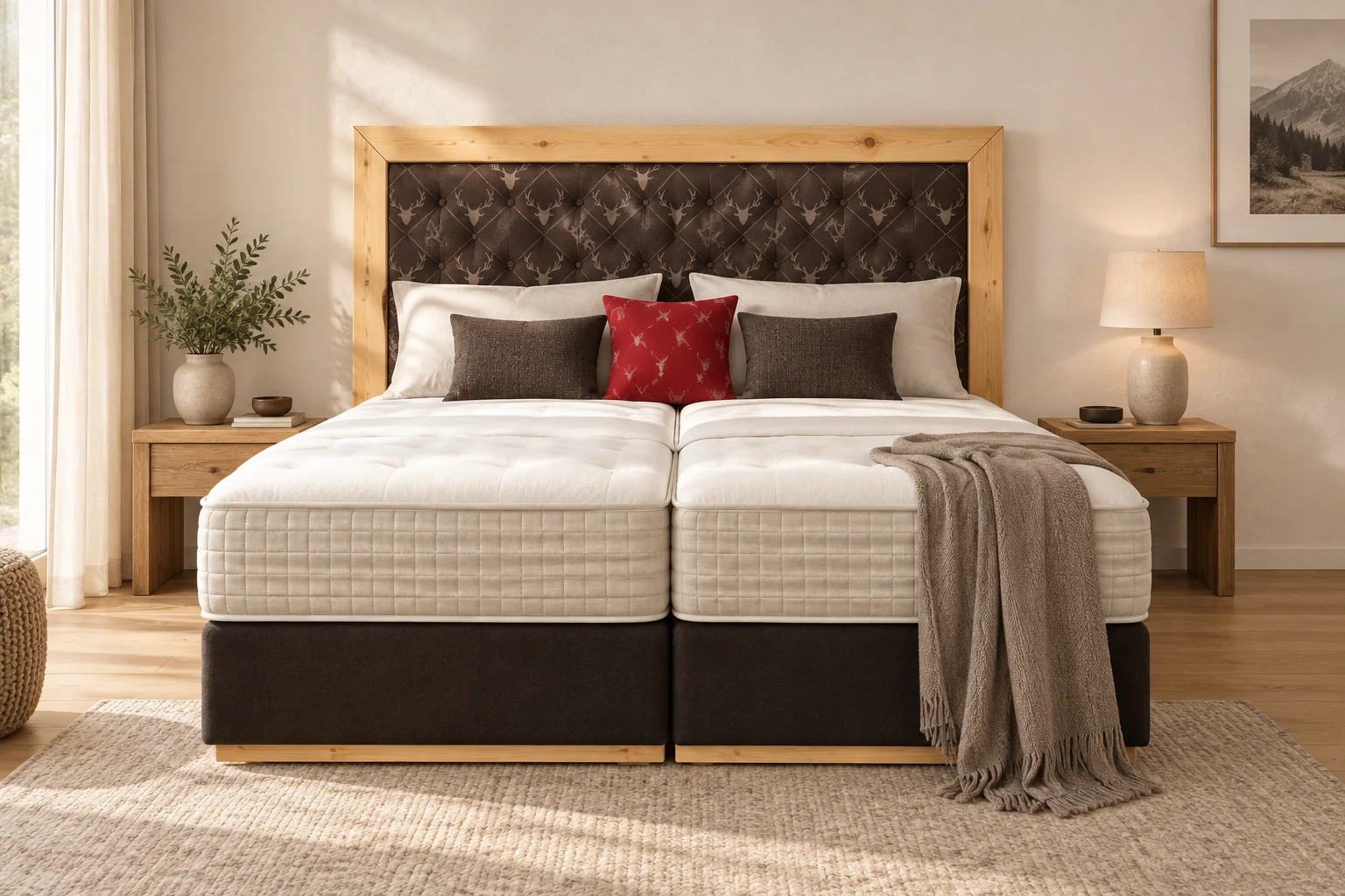 Boxspringbett Zirbe & Loden 74